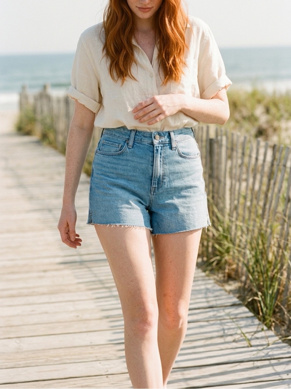 PAIGE Margot Light Blue Denim Shorts Size 26, 27, 28, 29 &30 – Casual, Coastal